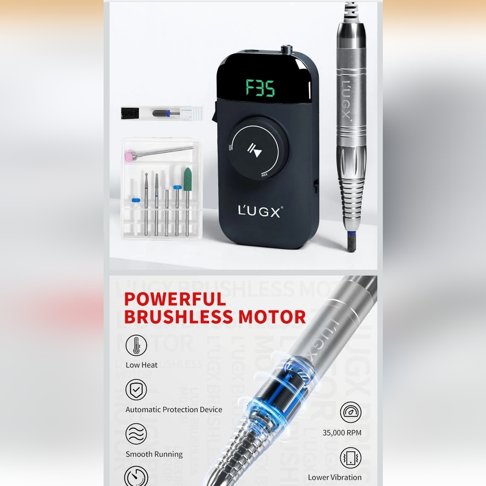 LUGX Electric Nail Drill with Brushless Motor